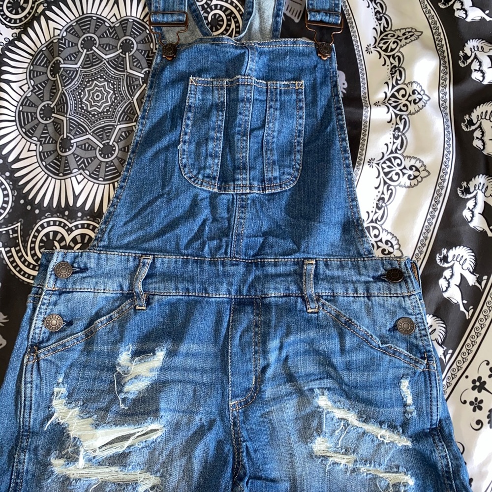 Jean short overalls